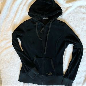 Black velour hoodie
